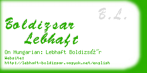 boldizsar lebhaft business card